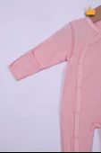 Babyhola 48cm Prematüre Serisi %100 Pamuk Dıştan Dikişli Boydan Çıtçıtlı Patikli Tulum Bere Önlük Takım 22416 - 10