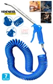 Uzun 7 Metre Hava Tabancası Yeni Nesil  Spiral Hava Hortumu Kompresör Hava Tabancası Set-7 METRE thumbnail 6