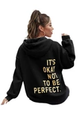 Unisex Its Okey Baskılı Oversize Kapüşonlu Sweatshirt - 1