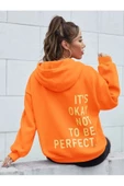 Unisex Its Okey Baskılı Oversize Kapüşonlu Sweatshirt - 6