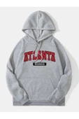 Unisex Atalanta Baskılı Oversize Kapşonlu Sweatshirt - 1