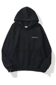 Unisex Essantial Baskılı Oversize Kapşonlu Sweatshirt - 1