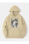 Unisex Heykel Baskılı Oversize Kapşonlu Sweatshirt thumbnail 8