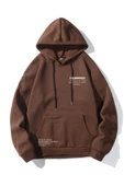 Unisex Happiest Baskılı Oversize Kapşonlu Sweatshirt - 6
