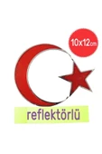 Türk Bayrağı Ay Yıldız Reflektör Arma Çıkartma Oto Yapışma Amblem - 2