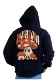 Unisex Mushroom Baskı Kapüşonlu Sweatshirt - 4