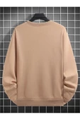 Unisex Çizgi Baskı Bisikletyaka Sweatshirt - 6