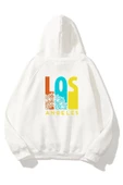 Unisex Los Angeles Oversize Kapüşonlu Sweatshirt - 4