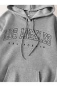 Unisex Los Angeles Baskılı Oversize Kapşonlu Sweatshirt thumbnail 11