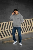 Unisex Polizei Baskılı Oversize Kapüşonlu Sweatshirt thumbnail 7