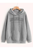 Unisex Los Angeles Baskılı Oversize Kapşonlu Sweatshirt thumbnail 10