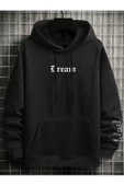 Unisex Dream Baskılı Oversize Kapşonlu Sweatshirt - 5