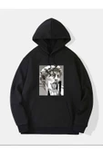 Unisex Heykel Baskılı Oversize Kapşonlu Sweatshirt thumbnail 1