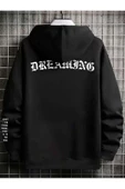 Unisex Dream Baskılı Oversize Kapşonlu Sweatshirt - 6