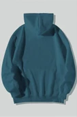 Unisex Happiest Baskılı Oversize Kapşonlu Sweatshirt - 5