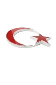 Türk Bayrağı Ay Yıldız Reflektör Arma Çıkartma Oto Yapışma Amblem - 3