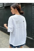 Kadın Life Sırt Baskılı Oversize Bisiklet Yaka T-shirt - 9