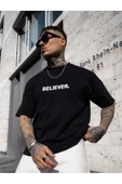Erkek Believer Baskılı Oversize T-shirt - 8