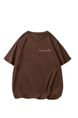 Kadın Los Angeles Baskılı Oversize Bisiklet Yaka T-shirt - 2