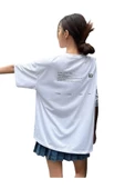 Kadın Life Sırt Baskılı Oversize Bisiklet Yaka T-shirt - 2