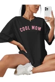 Kadın Cool Mom Baskılı Oversize Bisiklet Yaka T-shirt - 3