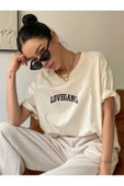 Kadın Lovegang Baskılı Tshirt - 4