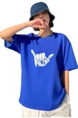 Kadın Aloha Baskılı Oversize T-shirt - 1