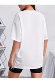 Kadın Beyaz The Monday Baskılı Oversize T-shirt - 2