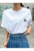 Kadın Life Sırt Baskılı Oversize Bisiklet Yaka T-shirt - 10