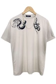 Erkek Yılan Baskılı Oversize Bisiklet Yaka T-Shirt - 1