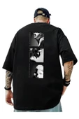 Erkek 3'lü Sırt Baskılı Oversize T-shirt - 3