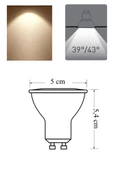 Panasonic 4W (45W) Led Spot Ampul Sarı 3000K - 10 Adet Avize Çanak Lamba - 2