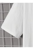 Erkek Beyaz Stylish Baskılı Oversize T-shirt - 3