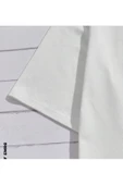 Erkek Beyaz Maça Kızı Baskılı Oversize T-shirt - 4