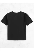 Kadın Siyah Vintage Sand Waves Baskılı Oversize T-shirt - 1
