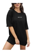 Kadın New York Baskılı Oversize T-Shirt - 6