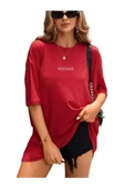 Kadın Vintage Baskılı Oversize T-shirt - 2