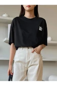 Kadın Life Sırt Baskılı Oversize Bisiklet Yaka T-shirt - 7