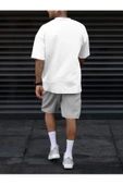 Erkek Dikey Baskılı T-Shirt Şort - 12
