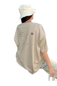 Kadın Life Sırt Baskılı Oversize Bisiklet Yaka T-shirt - 1