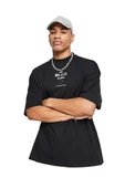Erkek Siyah Belair Baskılı Oversize T-Shirt - 1