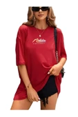 Kadın Malibu Baskılı Oversize T-Shirt - 4