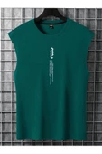 Erkek Dikey Baskılı Oversize Kolsuz T-shirt - 7