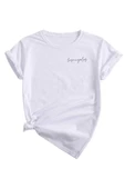 Kadın Los Angeles Baskılı Oversize Bisiklet Yaka T-shirt - 1