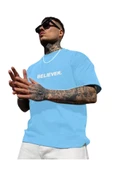 Erkek Believer Baskılı Oversize T-shirt - 1