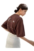 Kadın Life Sırt Baskılı Oversize Bisiklet Yaka T-shirt - 3