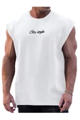 Erkek  City Baskılı Oversize T-shirt - 2