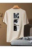 Erkek 3'lü Sırt Baskılı Oversize T-shirt - 10