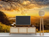 Dağ Manzaralı Gündoğumu Duvar Kağıdı Baskı thumbnail 3