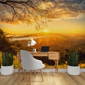 Dağ Manzaralı Gündoğumu Duvar Kağıdı Baskı thumbnail 4